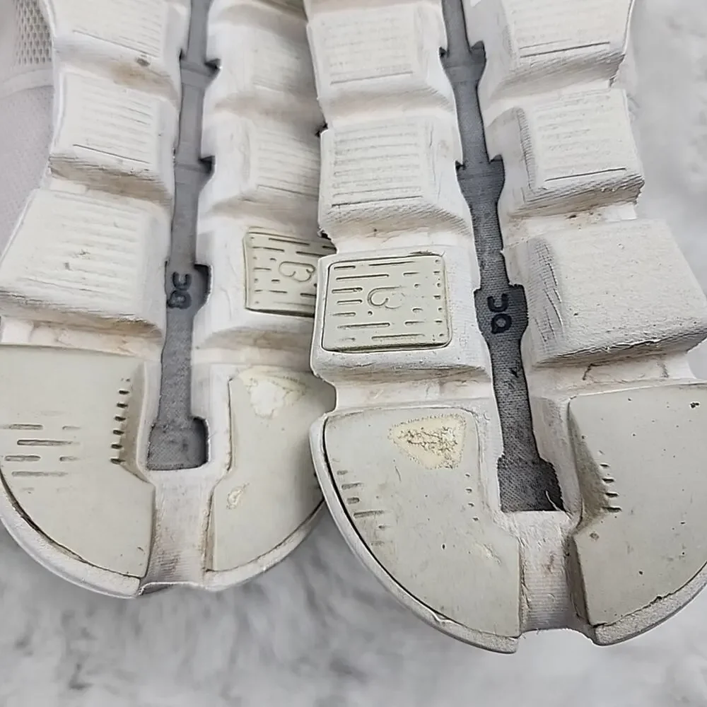 ON Cloud 5 Shoes Womens Size 9.5 Beige White Running Athletic - Picture 7 of 9